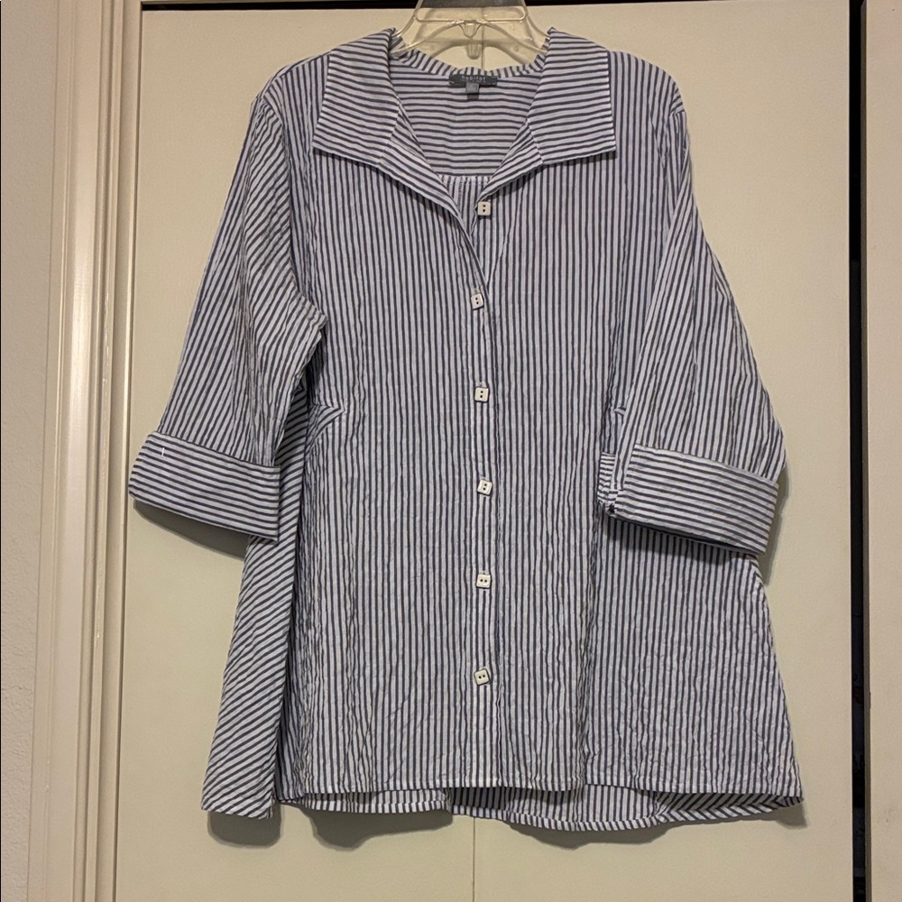 Habitat Black and White Striped Shirt